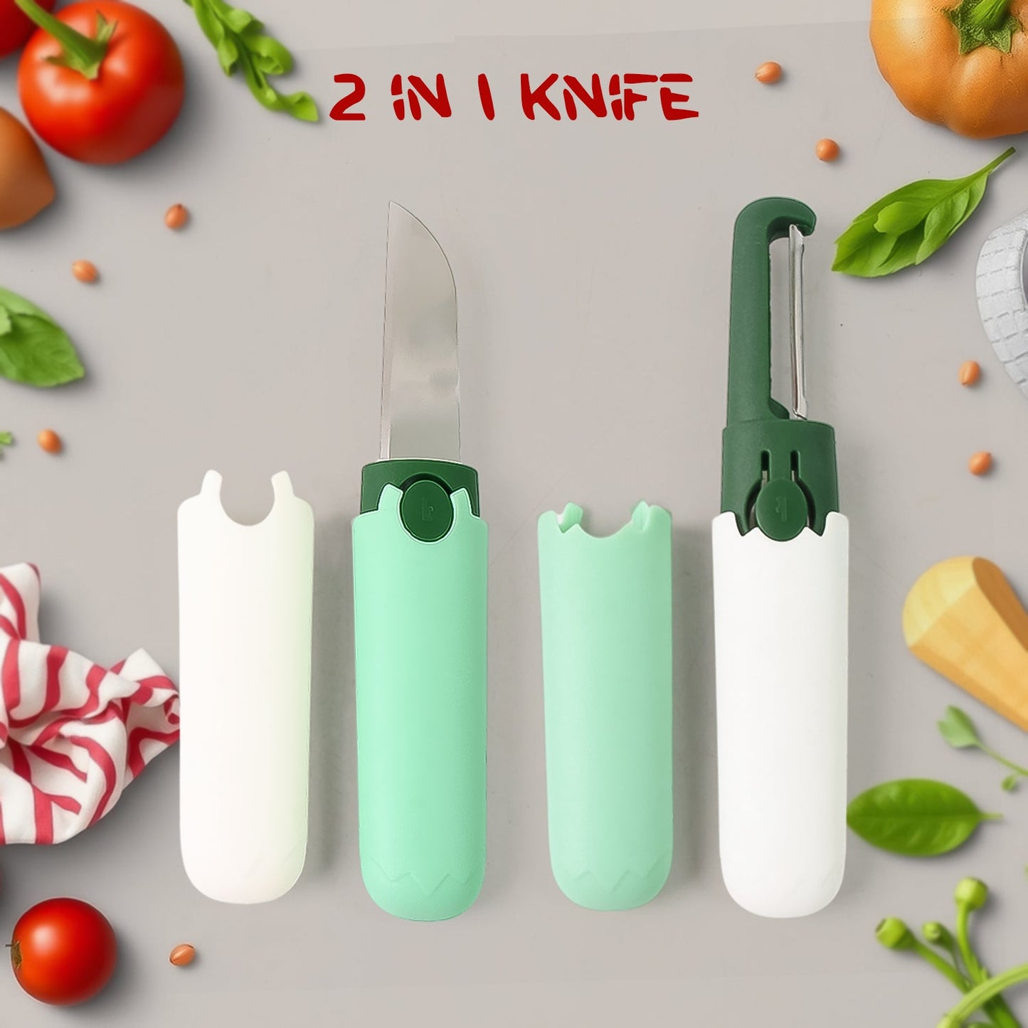 2-in-1 Multifunctional Knife & Sawtooth Peeler for Fruits and Vegetables