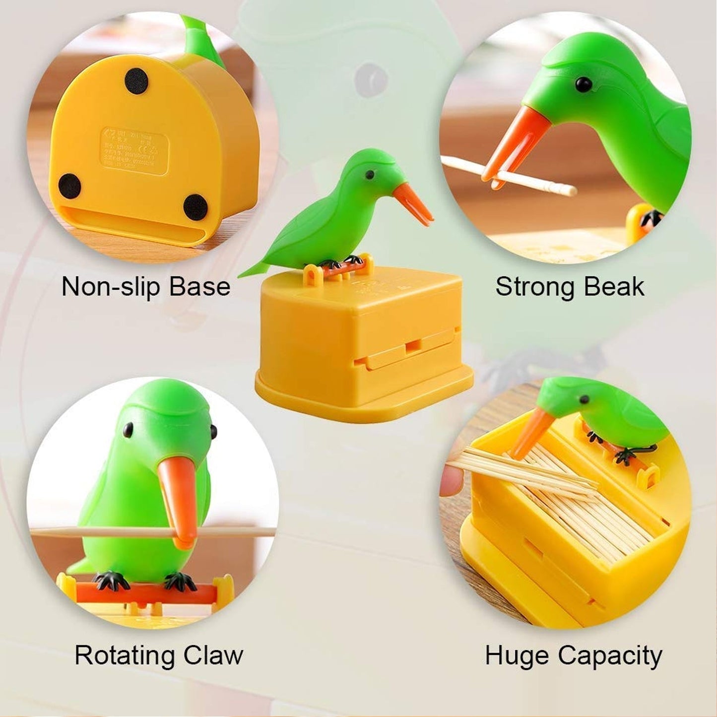 Portable Automatic Bird Toothpick Storage Box