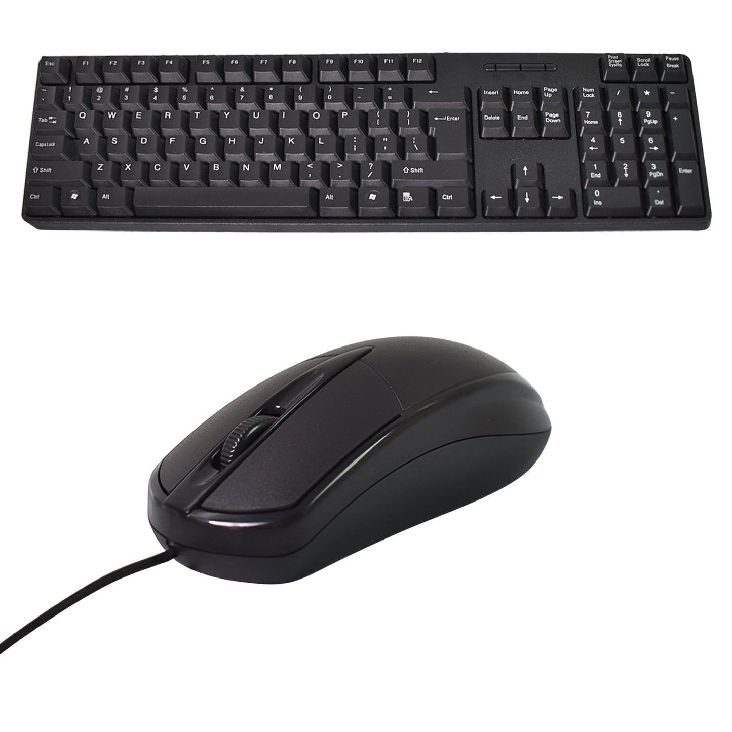 Wired USB Keyboard 107 Keys & Mouse Set (2 Pc Set)